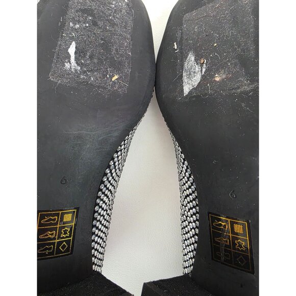 New Jeffrey Campbell Regal Embellished Crystal Block Heel Mary Janes Size 6 - Picture 13 of 14